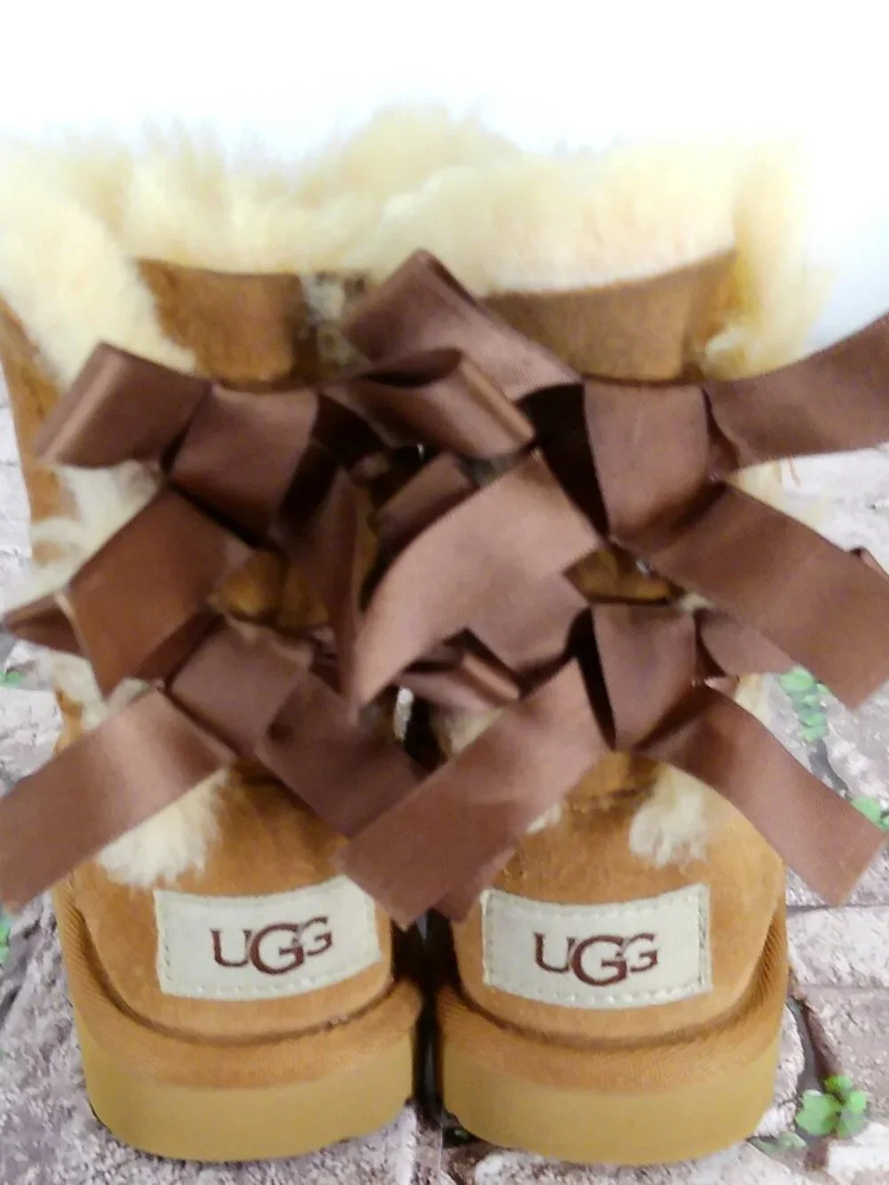 UGG Bailey Bow II Toddler Boots Size 6T Chestnut Suede Girls Winter 1017394T